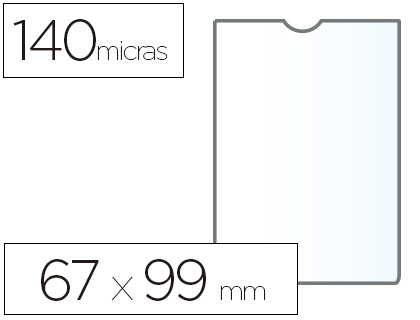 Funda portadocumento Esselte 67x99 mm. plástico transparente 140µ